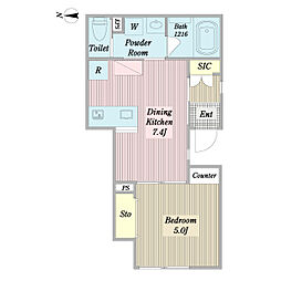 Ralation 1DKの間取図画像