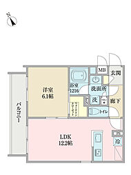 ベルプラージュ 1LDKの間取図画像