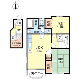 サニー・ハウス 2階2LDKの間取り