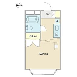 ベルピア八柱第1-1 1Kの間取図画像