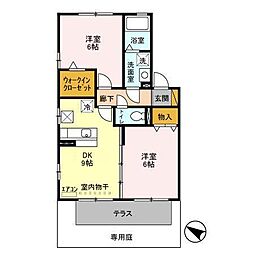 サンパティーク 2DKの間取図画像