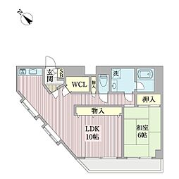 ダイヤリッジ常盤平 1LDKの間取図画像