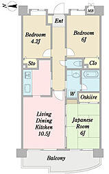 ベェルジェールゆりのき 3LDKの間取図画像