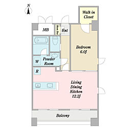 エスタフレンテ 1LDKの間取図画像