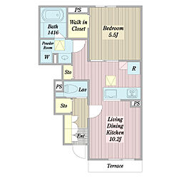 (仮称)八千代市萱田計画 1LDKの間取図画像