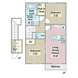 (仮称)八千代市萱田計画 2LDKの間取図画像