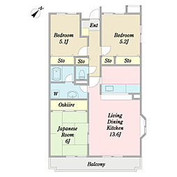 アビタシオン三咲 3LDKの間取図画像