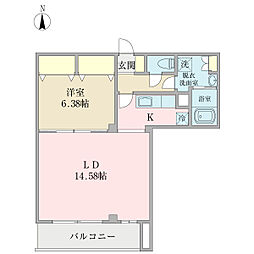 カスタリア2 1LDKの間取図画像