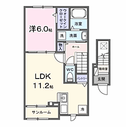 ｂｒｉｓａ　ｄｅｓｐａｃｉｏIII 2階1LDKの間取り