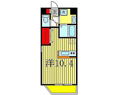 ツリーデン馬橋2 ワンルームの間取図画像