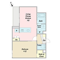 ANCHOHEIM 1LDKの間取図画像