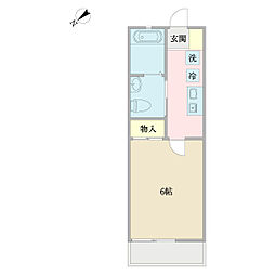 カーサミーア新松戸 1Kの間取図画像