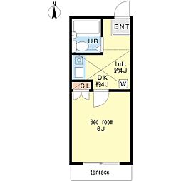 エステート新松戸22 1Kの間取図画像