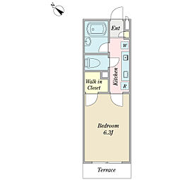 アウローラ・デュオ 1Kの間取図画像