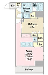 桜レジデンス 3階1LDKの間取り