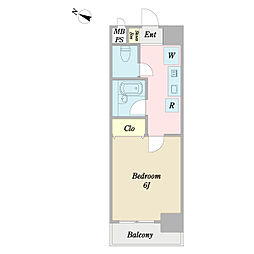 ジュエル明大前 1Kの間取図画像