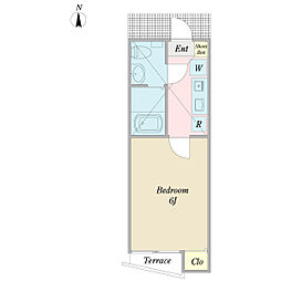 キャッスル桜上水 1Kの間取図画像
