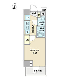 ジェノヴィア京成立石3スカイガーデン 1Kの間取図画像