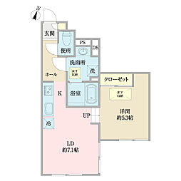 メゾンドプラティーヌ 1LDKの間取図画像