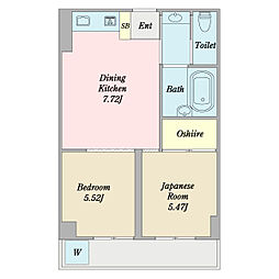 ビアメゾン東矢口 2DKの間取図画像
