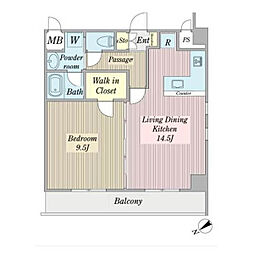 ダフィーネ浦安 1LDKの間取図画像