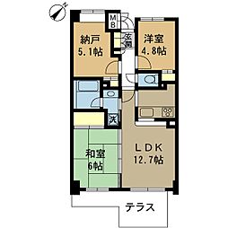 サニープレイス中山 2SLDKの間取図画像
