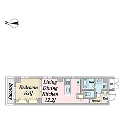 Luna Bela 1LDKの間取図画像