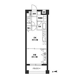 カスタリア自由が丘 0209 2階1DKの間取り