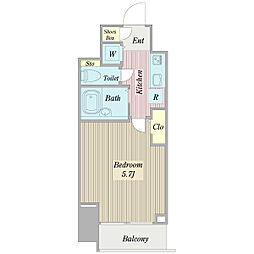 プロシード新横浜 1Kの間取図画像