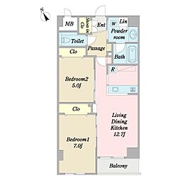 ラピスガーデン 2LDKの間取図画像