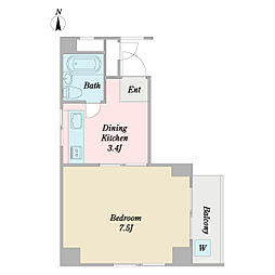 JLBグランエクリュ西荻窪3 1DKの間取図画像