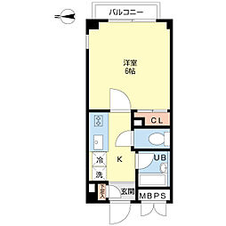コシュカ中村 1Kの間取図画像