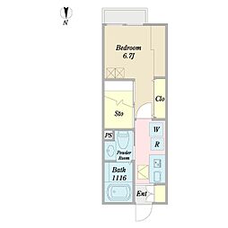 SOLASIAresidence上井草 1Kの間取図画像