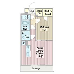 T-FLAT久我山 1LDKの間取図画像