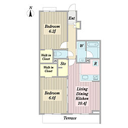 メゾン・ド・ボヌール3 2LDKの間取図画像