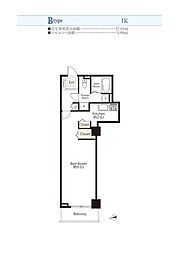 シーリアお台場一番街（ＳＡ借上） 14階1Kの間取り