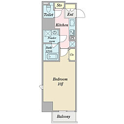 OAKSQUARE虎ノ門 1Kの間取図画像