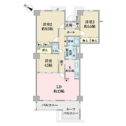 シーリアお台場三番街5号棟 3LDKの間取図画像
