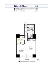 シーリアお台場三番街4号棟 1LDKの間取図画像