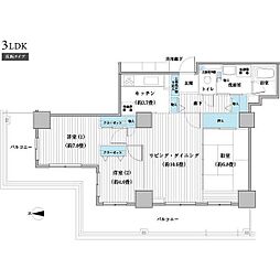 ベルタワー 3LDKの間取図画像