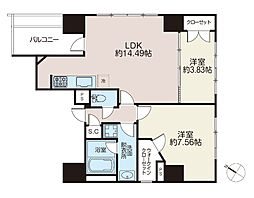 Le Lien新川II 2LDKの間取図画像