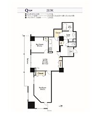 シーリアお台場三番街4号棟 2LDKの間取図画像