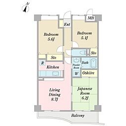 アスティール 3LDKの間取図画像