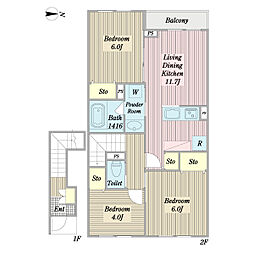 Rock Shield 3LDKの間取図画像