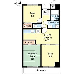 エタニティークレスト 3DKの間取図画像