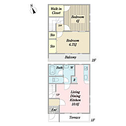 リブロ2 2LDKの間取図画像