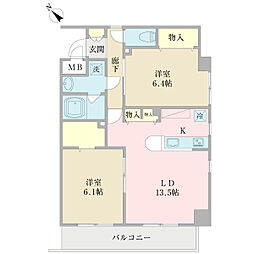 ディヴェール北葛西 2LDKの間取図画像