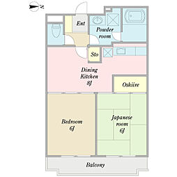 プロシード西葛西一番館 2DKの間取図画像