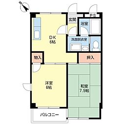 プリムローズ 2DKの間取図画像