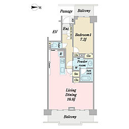 リノア西葛西 1LDKの間取図画像